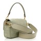 FENDI Baguette Green Tea Canvas Shoulder Bag With FF Motif