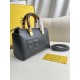 FENDI By The Way Mini Black Boston Bag In Leather