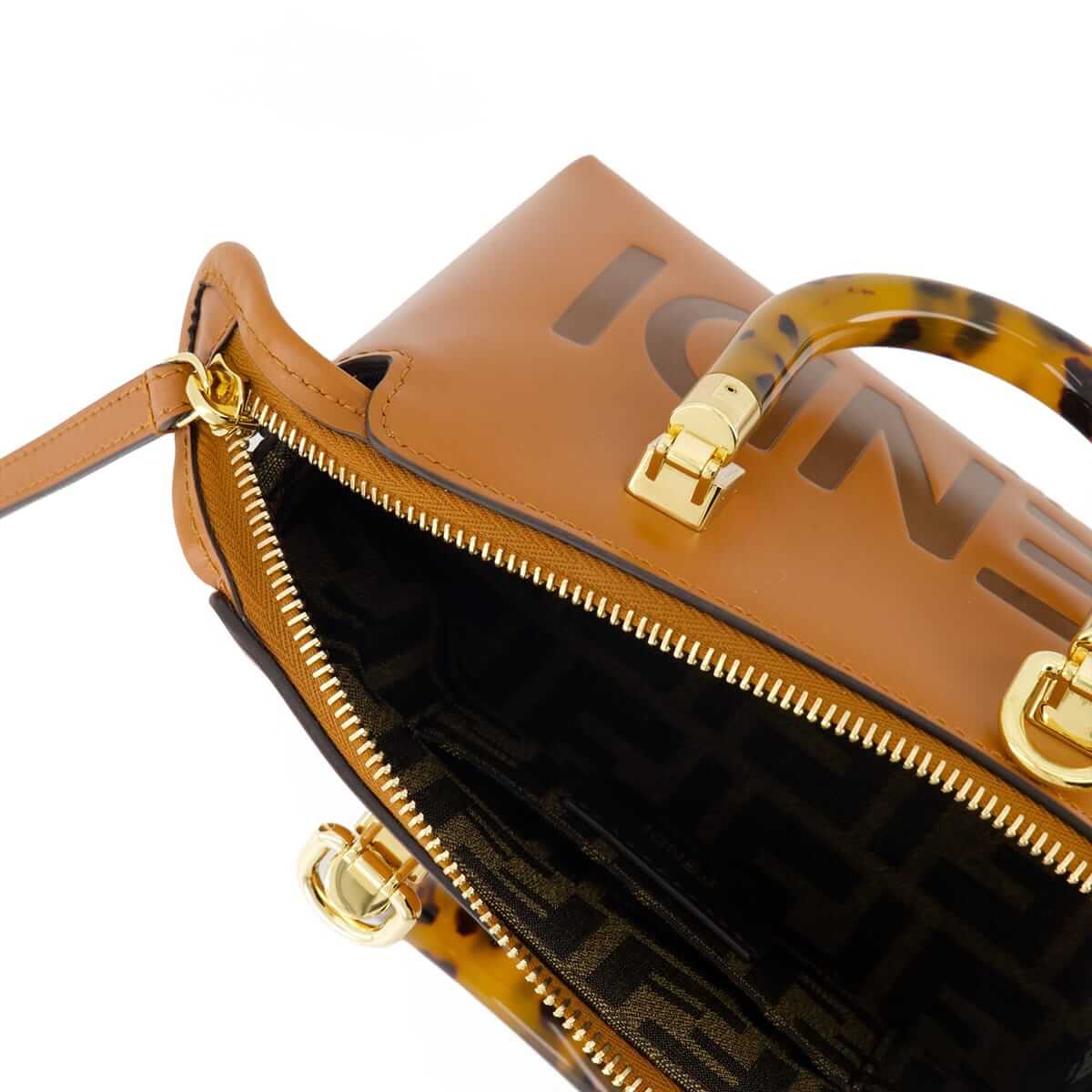 FENDI By The Way Mini Brown Boston Bag In Leather