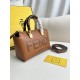 FENDI By The Way Mini Brown Boston Bag In Leather