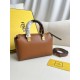 FENDI By The Way Mini Brown Boston Bag In Leather