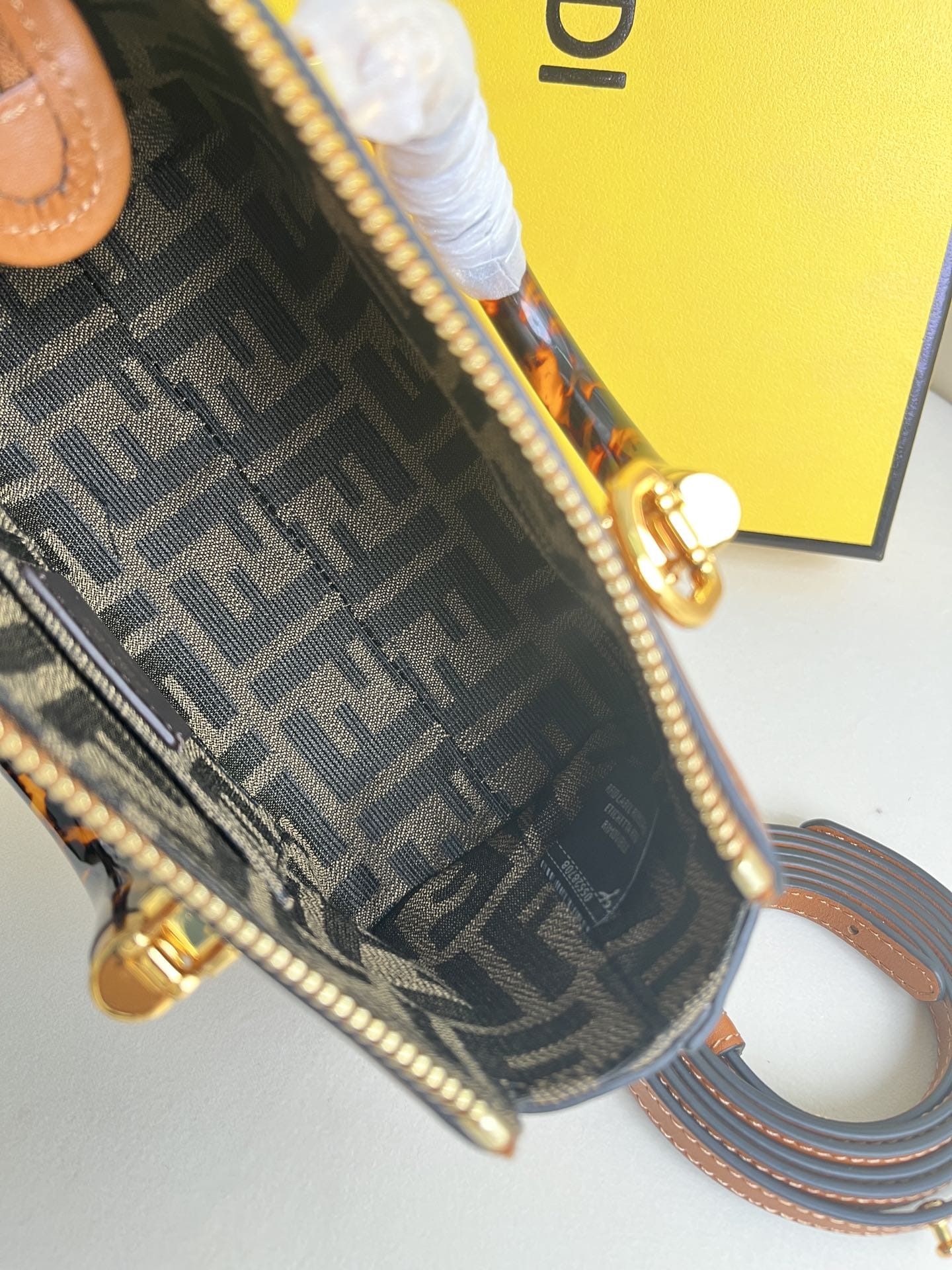 FENDI By The Way Mini Brown Boston Bag In Leather