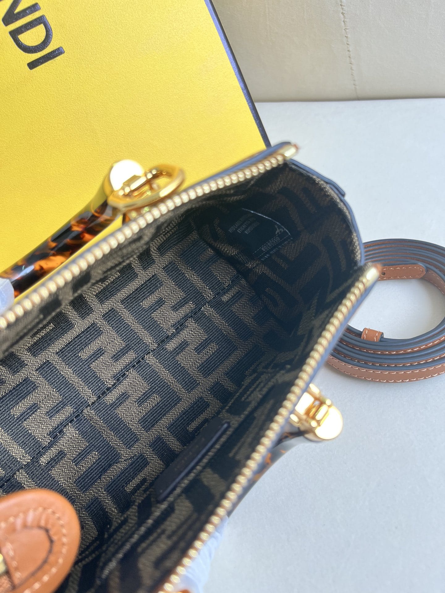 FENDI By The Way Mini Brown Boston Bag In Leather