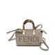 FENDI By The Way Mini Grey Boston Bag In Leather