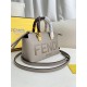 FENDI By The Way Mini Grey Boston Bag In Leather