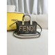 FENDI By The Way Mini Brown FF Fabric Boston Bag