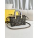 FENDI By The Way Mini Brown FF Fabric Boston Bag