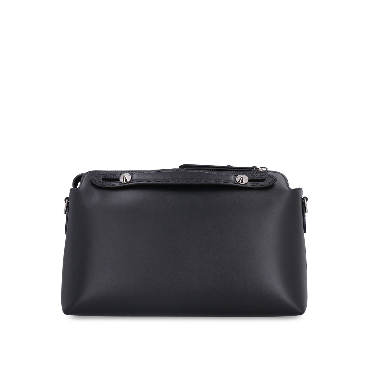 FENDI By The Way Medium Black Leather Boston Bag