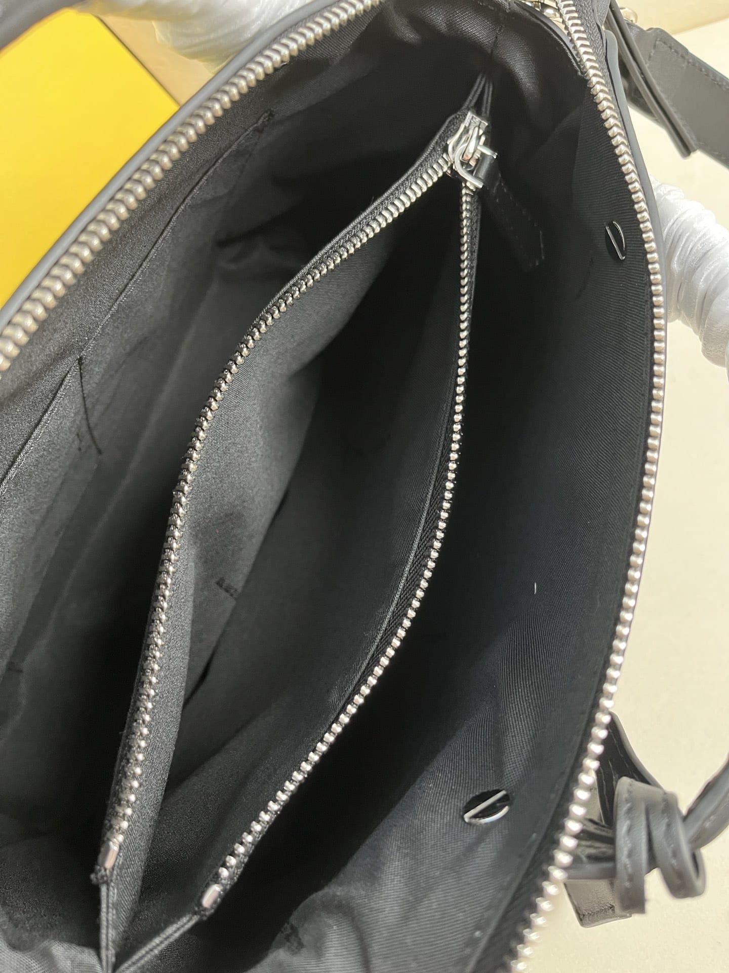 FENDI By The Way Medium Black Leather Boston Bag