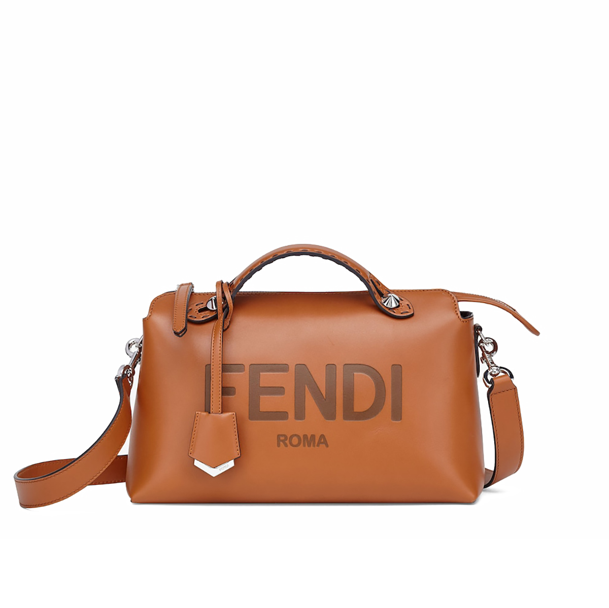 FENDI By The Way Medium Brown Leather Boston Bag