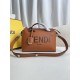 FENDI By The Way Medium Brown Leather Boston Bag