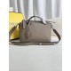 FENDI By The Way Medium Beige Leather Boston Bag