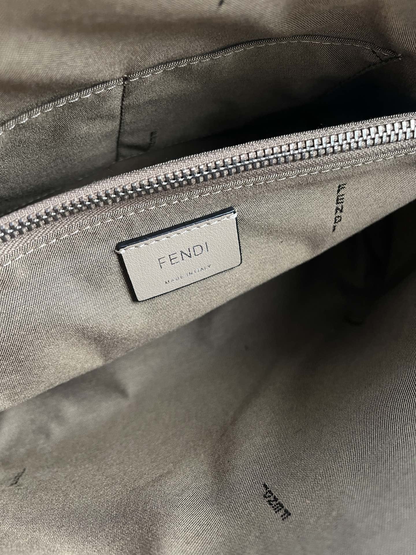 FENDI By The Way Medium Beige Leather Boston Bag