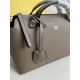 FENDI By The Way Medium Beige Leather Boston Bag