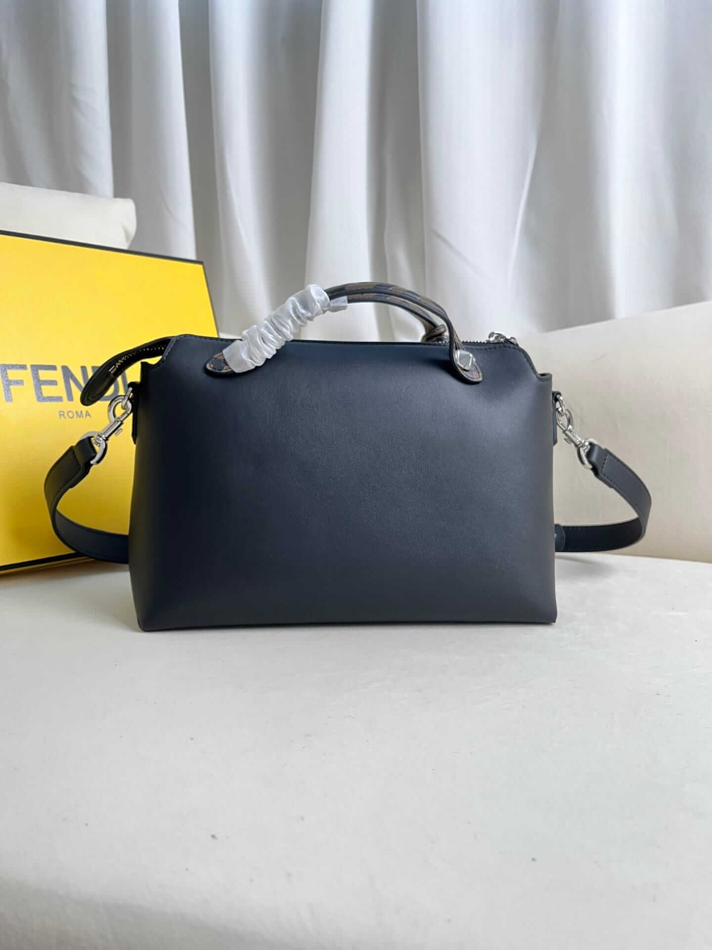 FENDI By The Way Medium Boston Bag In Black Leather