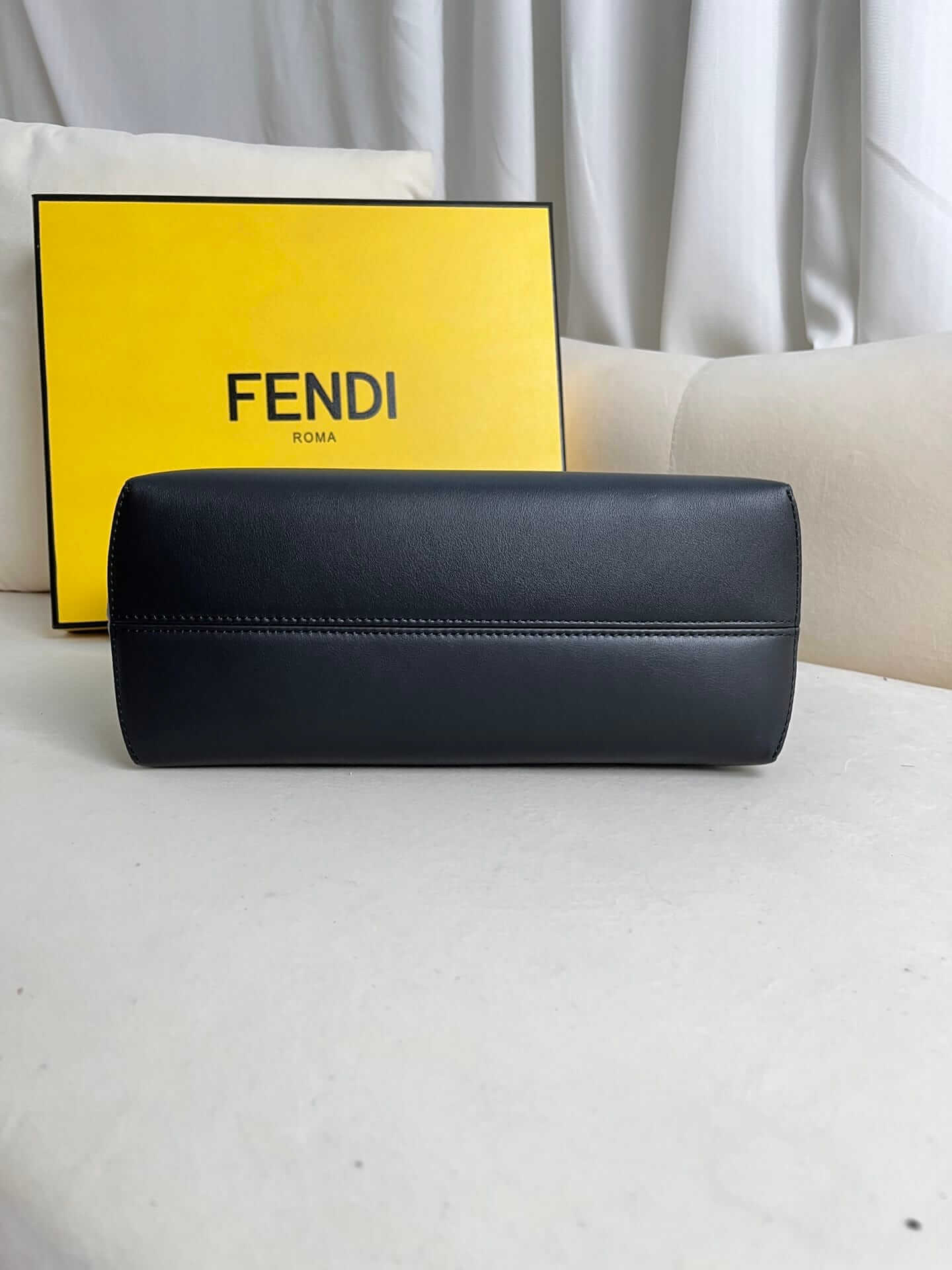 FENDI By The Way Medium Boston Bag In Black Leather