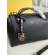 FENDI By The Way Medium Boston Bag In Black Leather