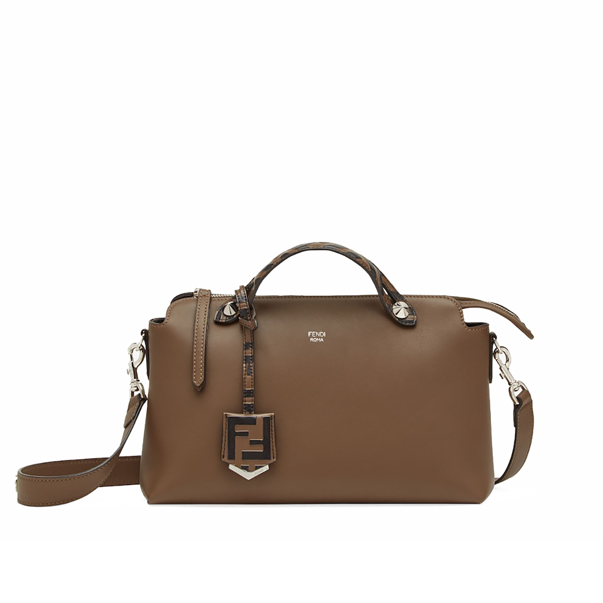 FENDI By The Way Medium Boston Bag In Brown Leather