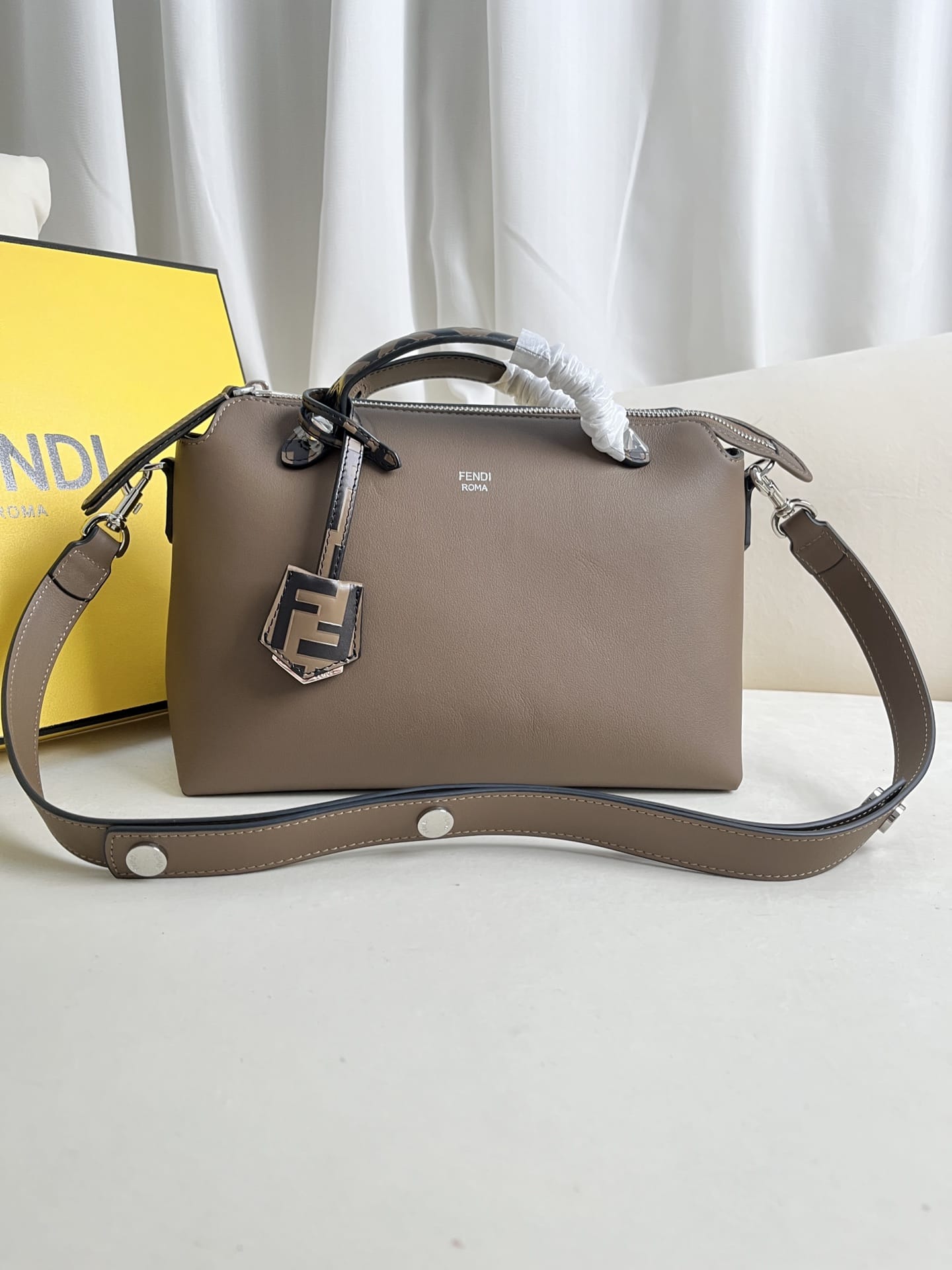 FENDI By The Way Medium Boston Bag In Brown Leather