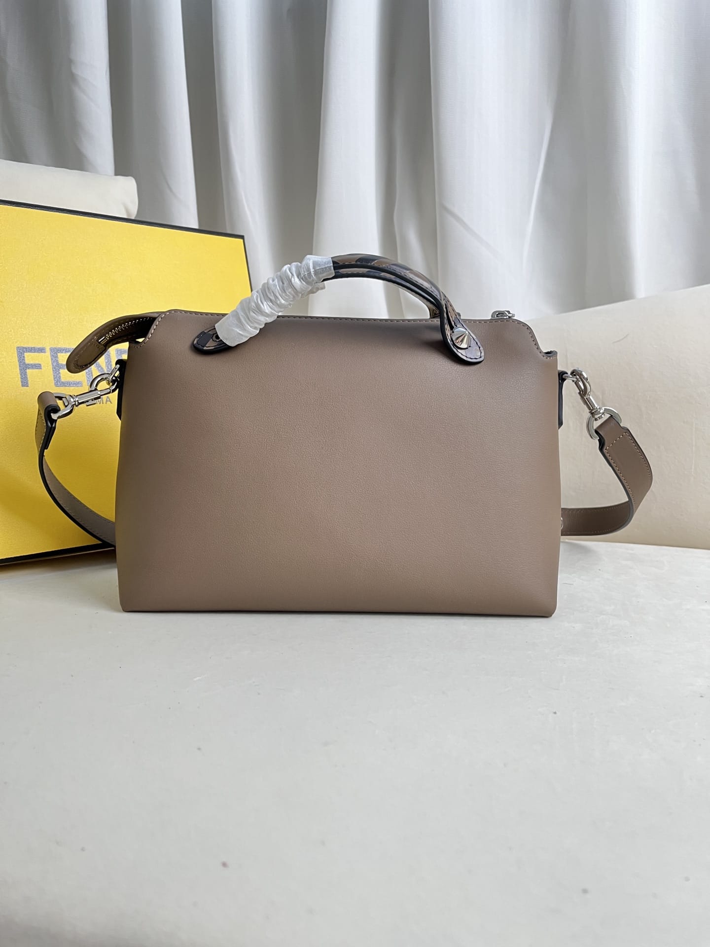 FENDI By The Way Medium Boston Bag In Brown Leather