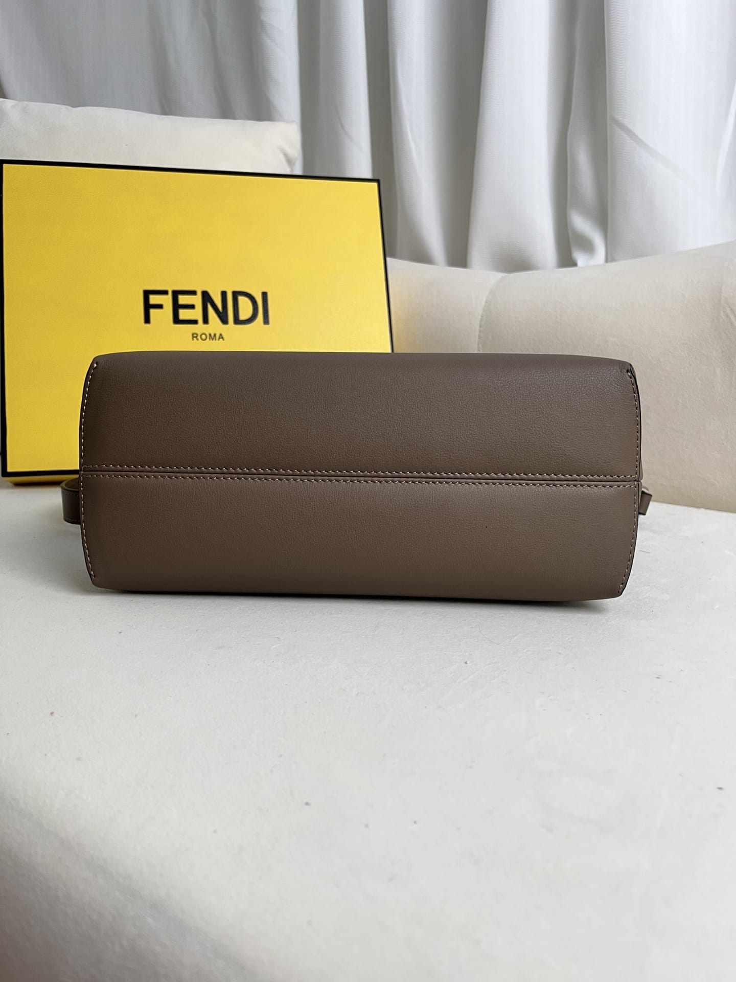 FENDI By The Way Medium Boston Bag In Brown Leather