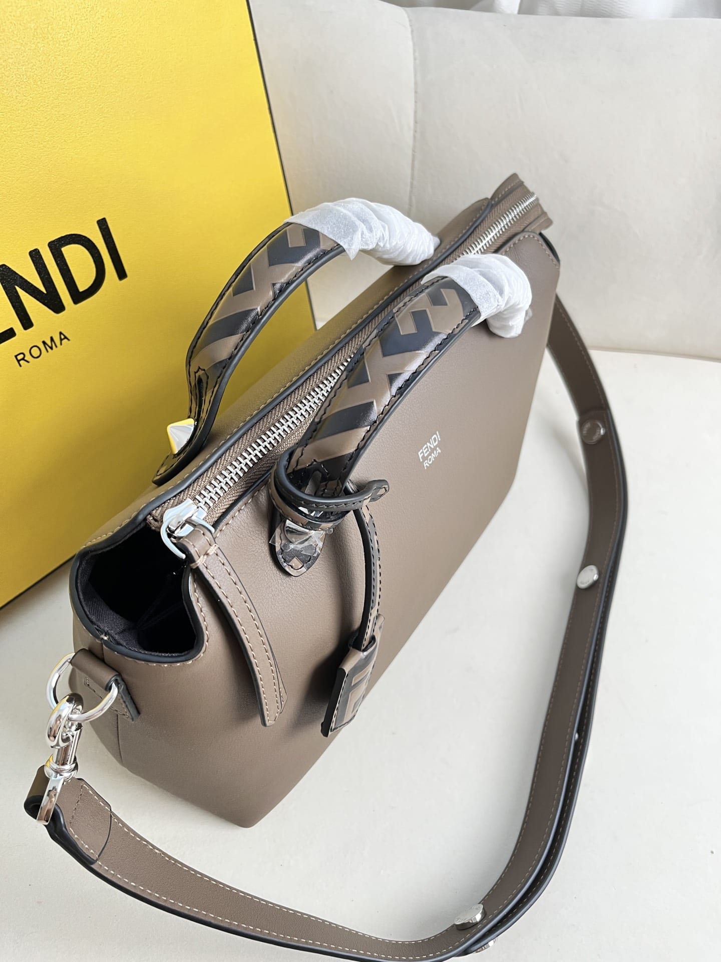 FENDI By The Way Medium Boston Bag In Brown Leather