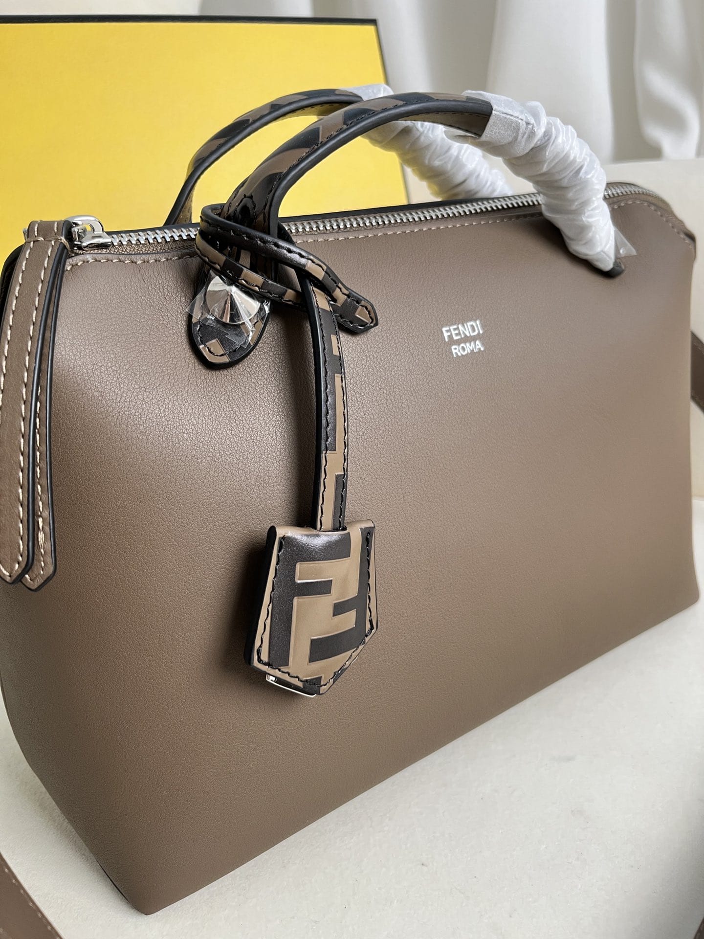 FENDI By The Way Medium Boston Bag In Brown Leather