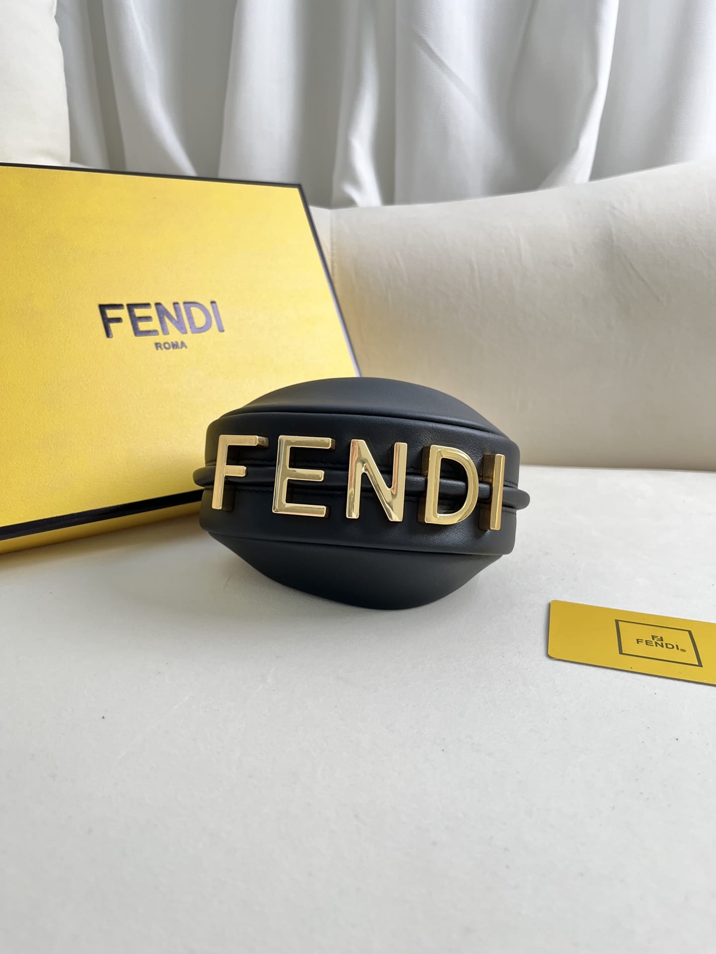 FENDI TIMELESS Fendigraphy Mini Black Leather Bag