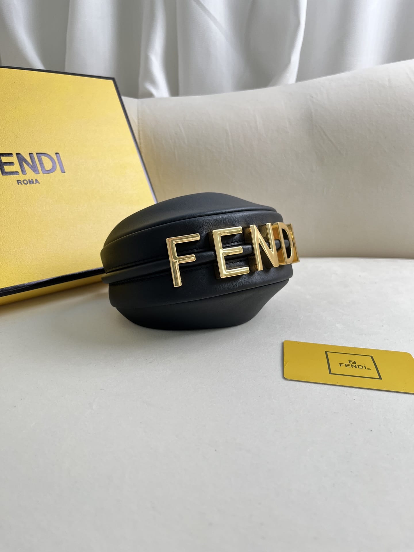 FENDI TIMELESS Fendigraphy Mini Black Leather Bag