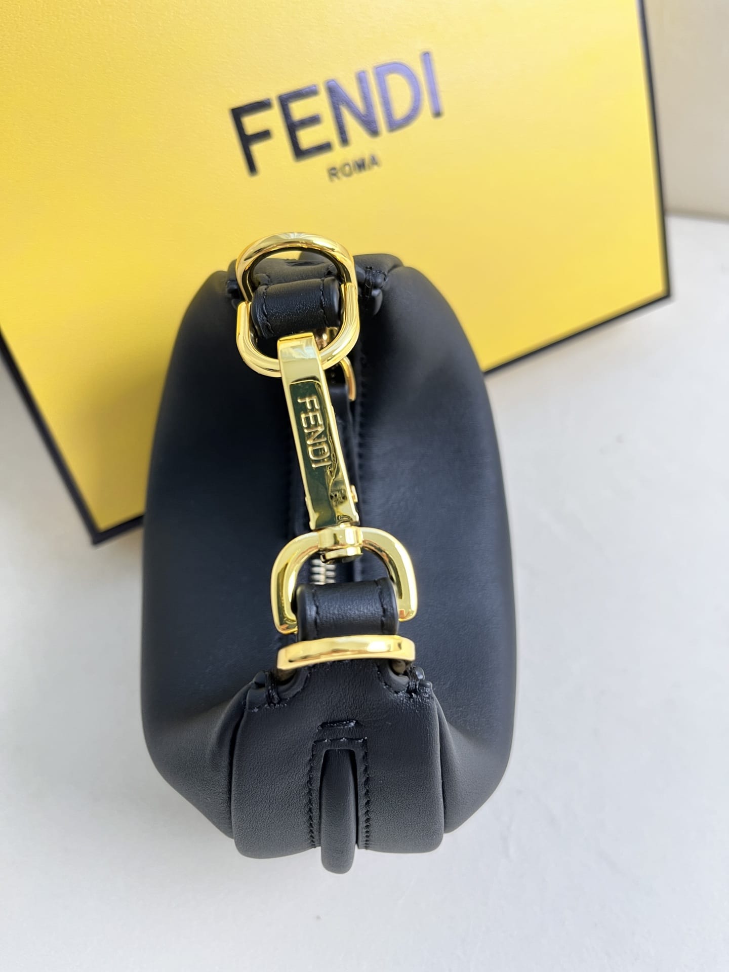 FENDI TIMELESS Fendigraphy Mini Black Leather Bag