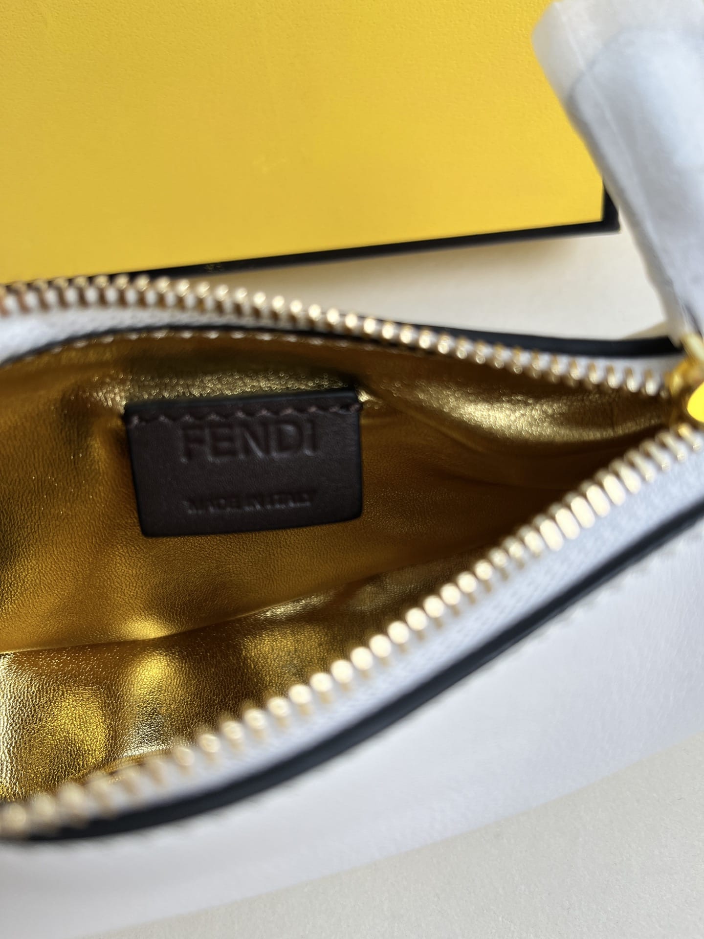 FENDI TIMELESS Fendigraphy Mini White Leather Bag