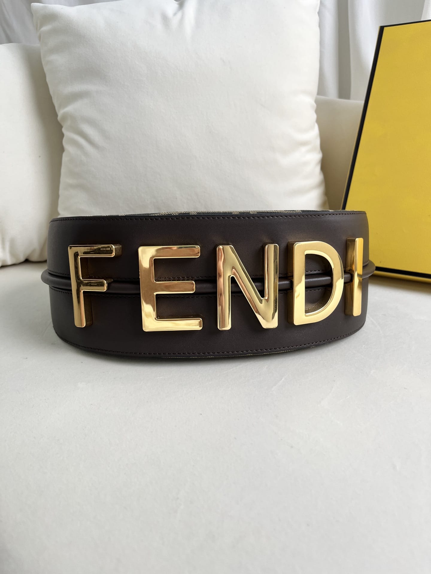 FENDI TIMELESS Fendigraphy Small Brown FF Jacquard Fabric Bag