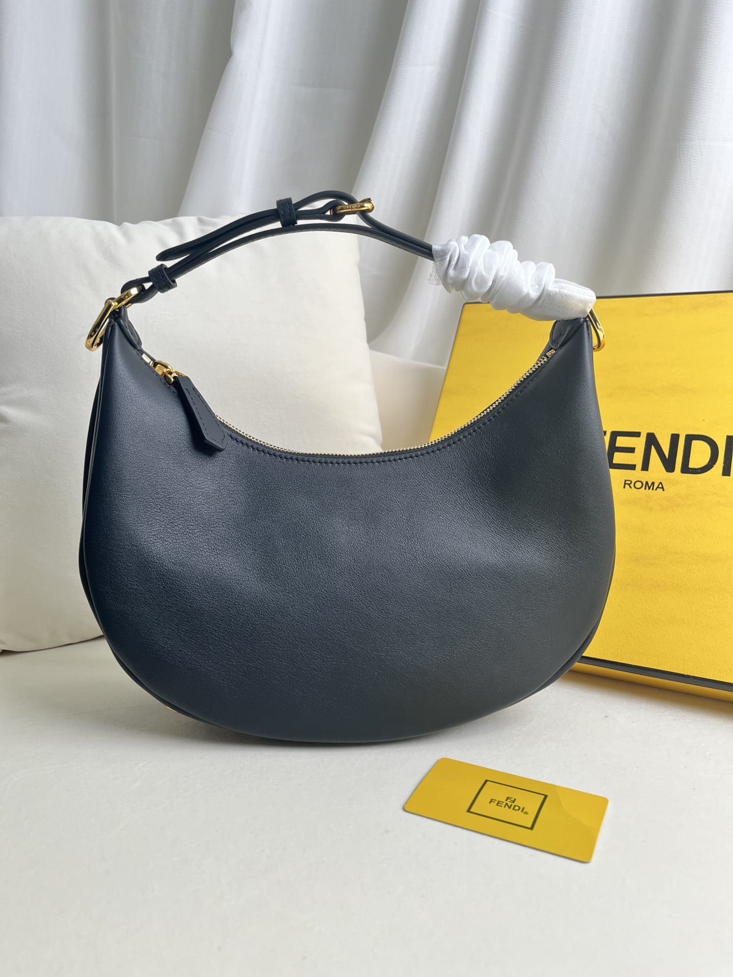 FENDI TIMELESS Fendigraphy Small Black Leather Bag