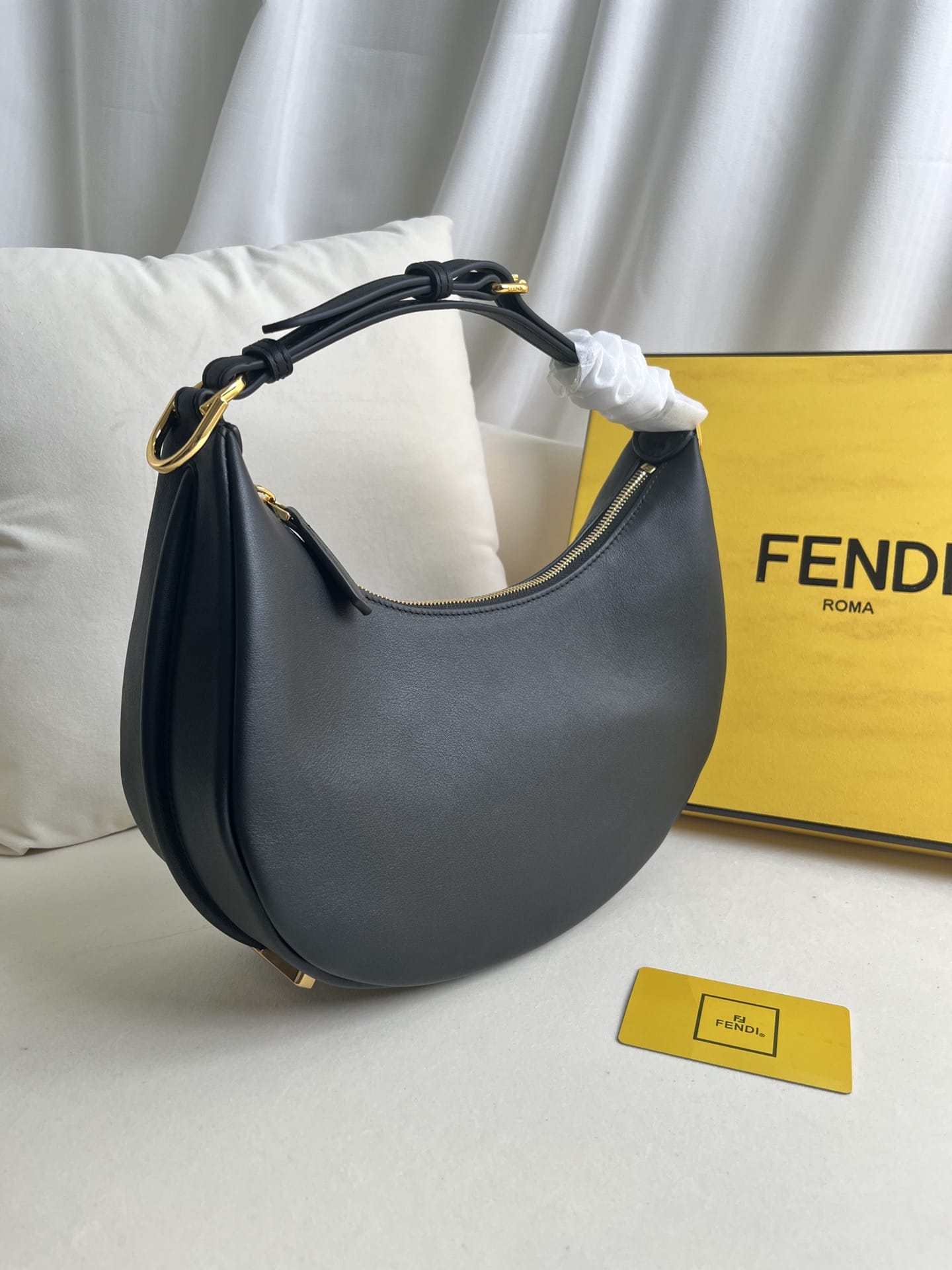 FENDI TIMELESS Fendigraphy Small Black Leather Bag