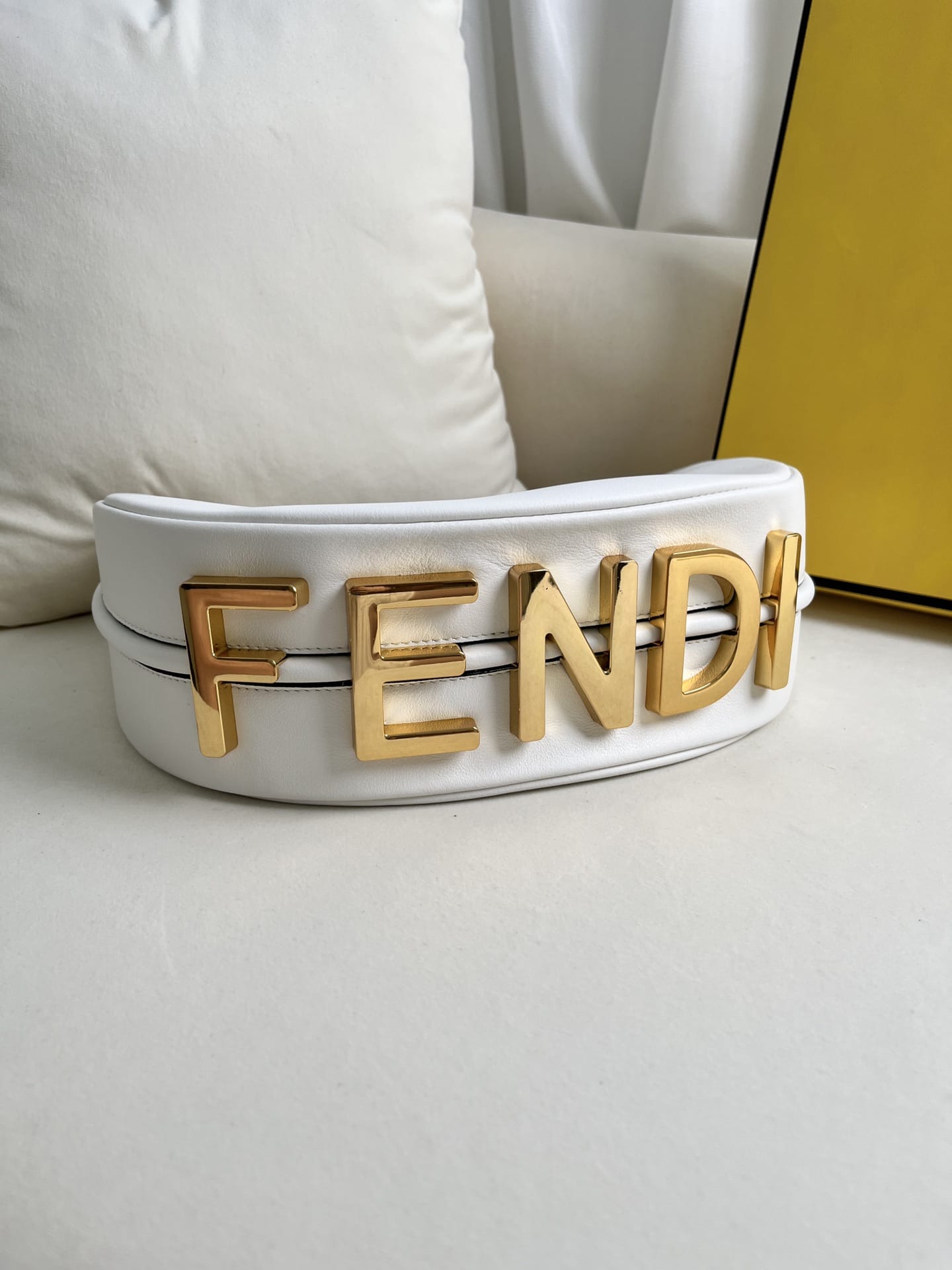 FENDI TIMELESS Fendigraphy Small White Leather Bag