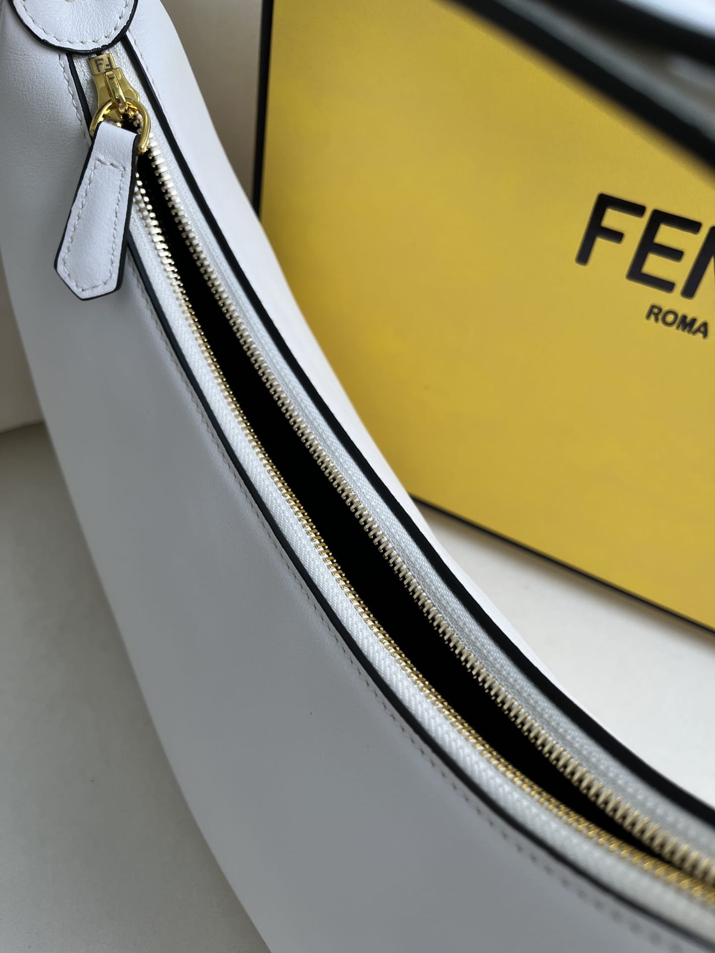 FENDI TIMELESS Fendigraphy Small White Leather Bag