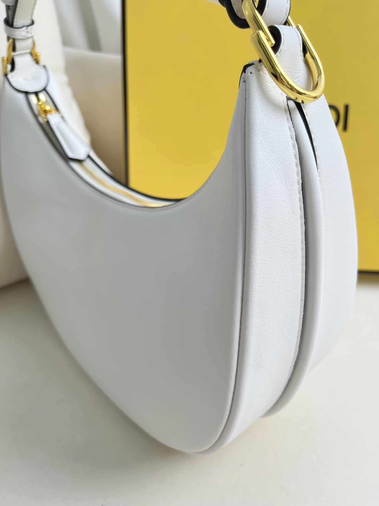 FENDI TIMELESS Fendigraphy Small White Leather Bag