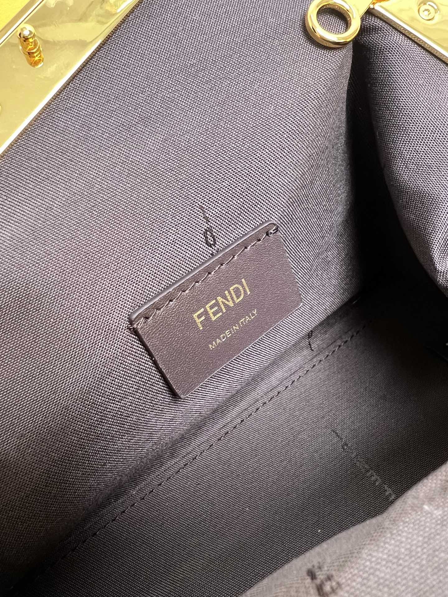 FENDI TIMELESS First Small Brown FF Jacquard Fabric Bag