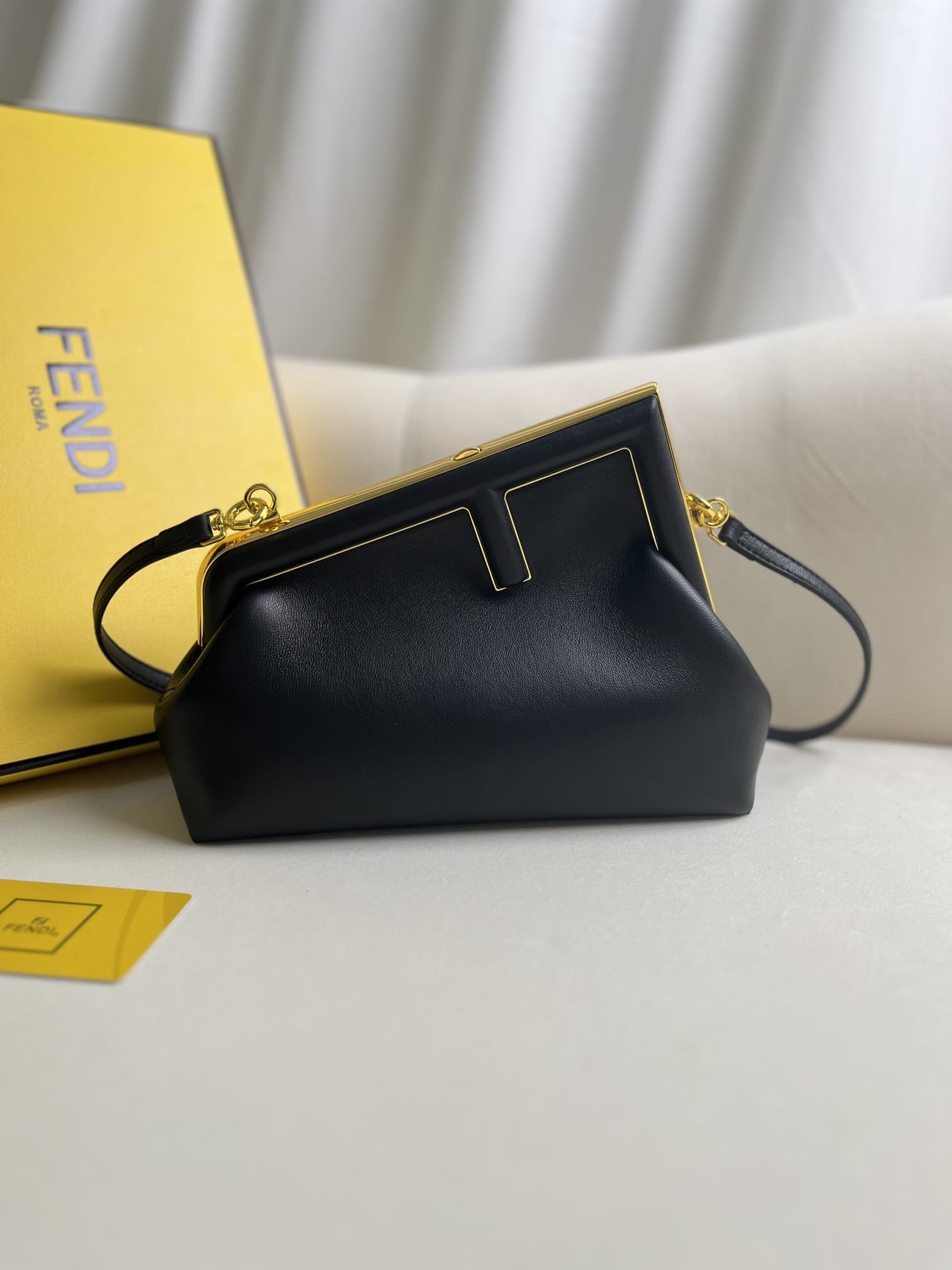 FENDI TIMELESS First Small Black Leather Bag