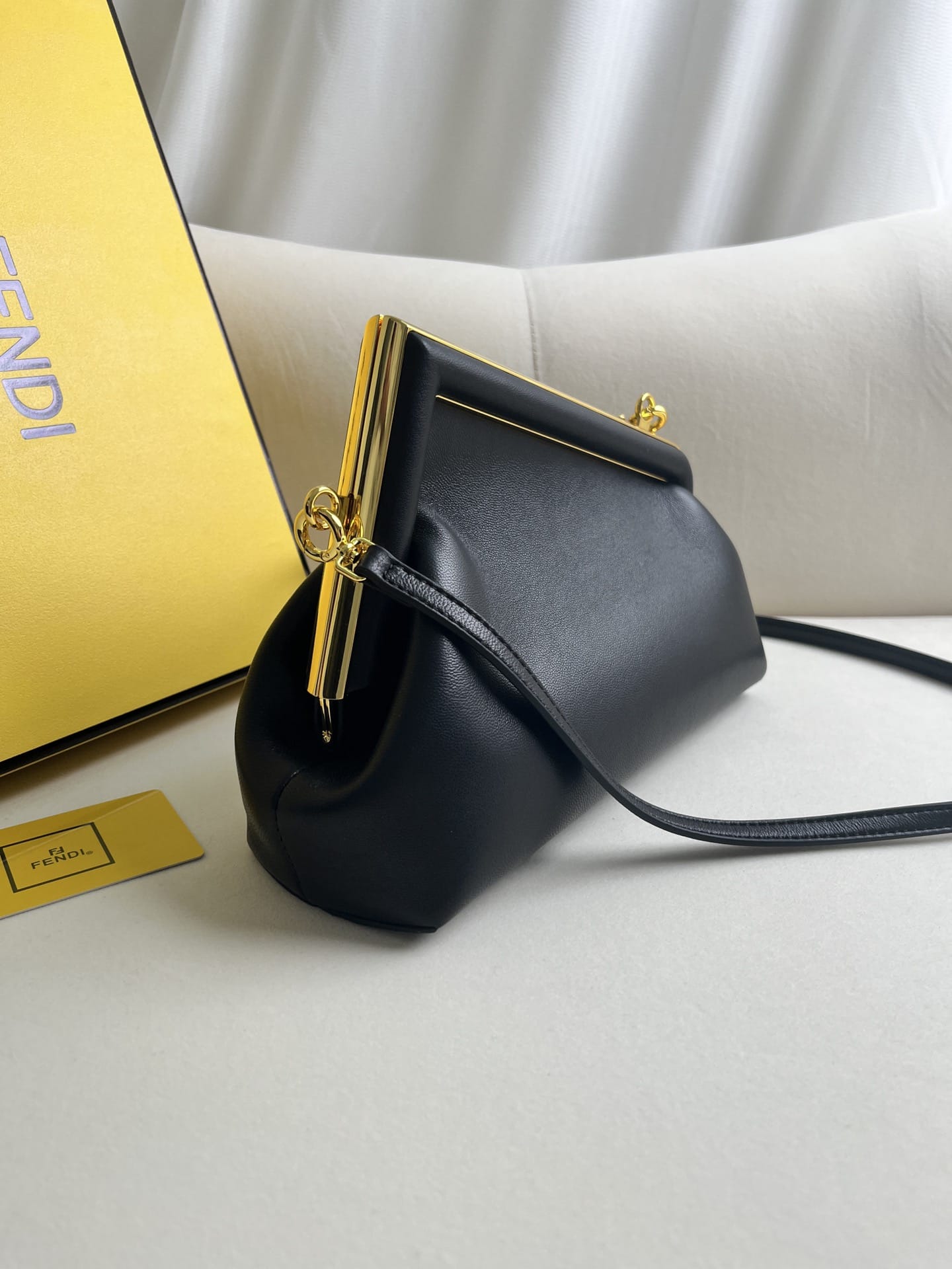 FENDI TIMELESS First Small Black Leather Bag