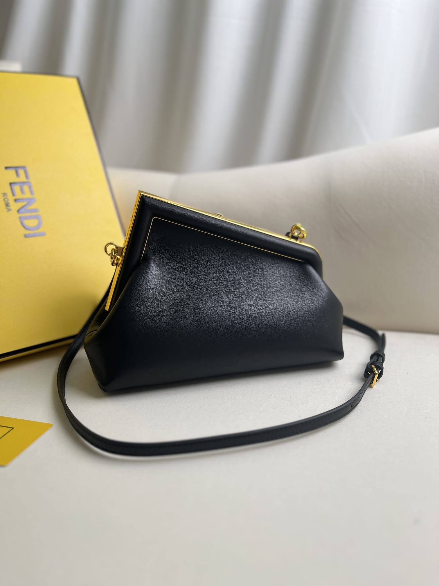 FENDI TIMELESS First Small Black Leather Bag