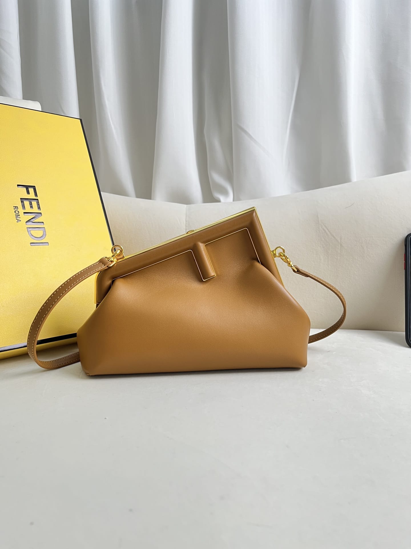 FENDI TIMELESS First Small Brown Leather Bag