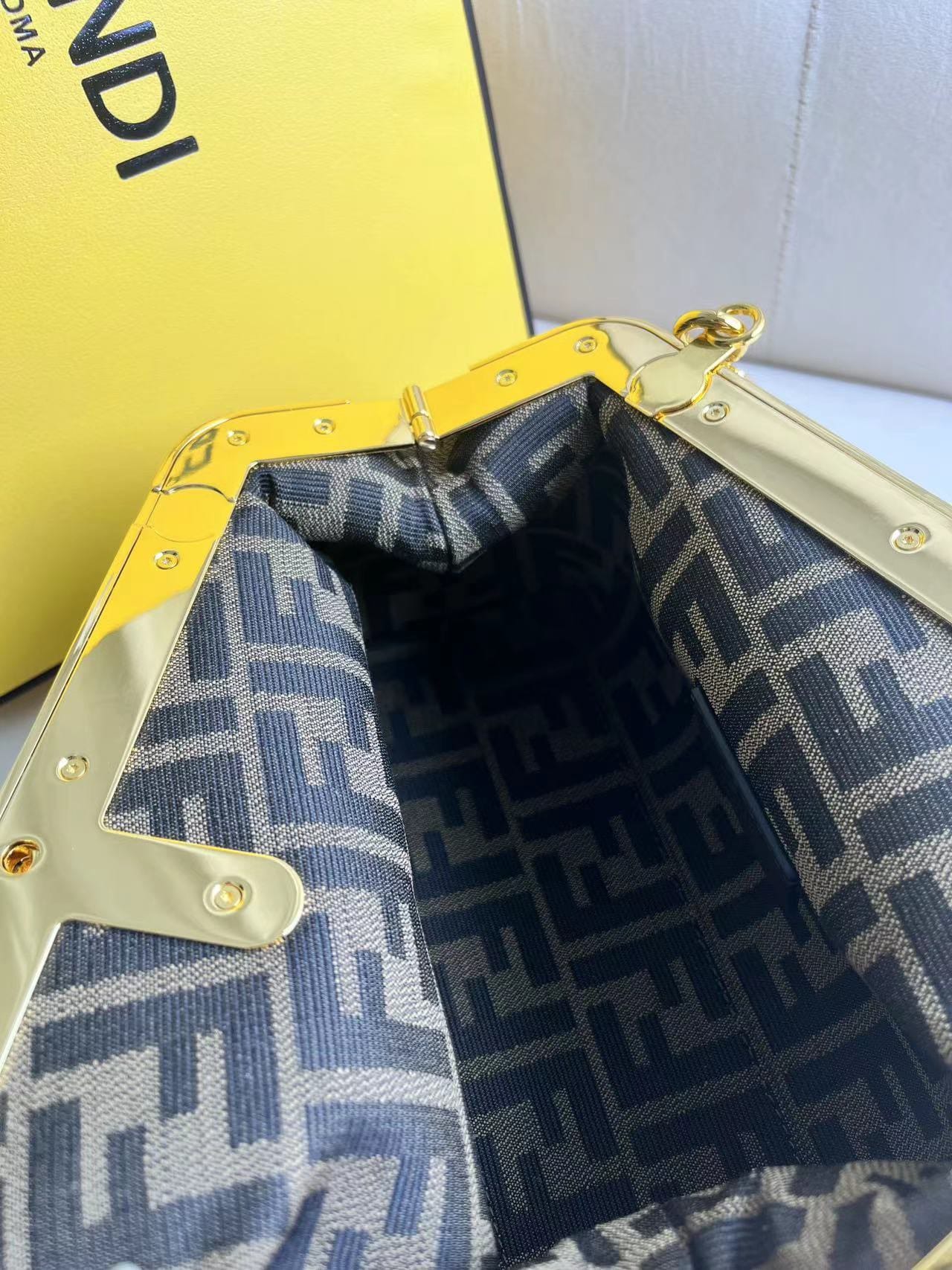 FENDI TIMELESS First Small Dove Gray Leather Bag