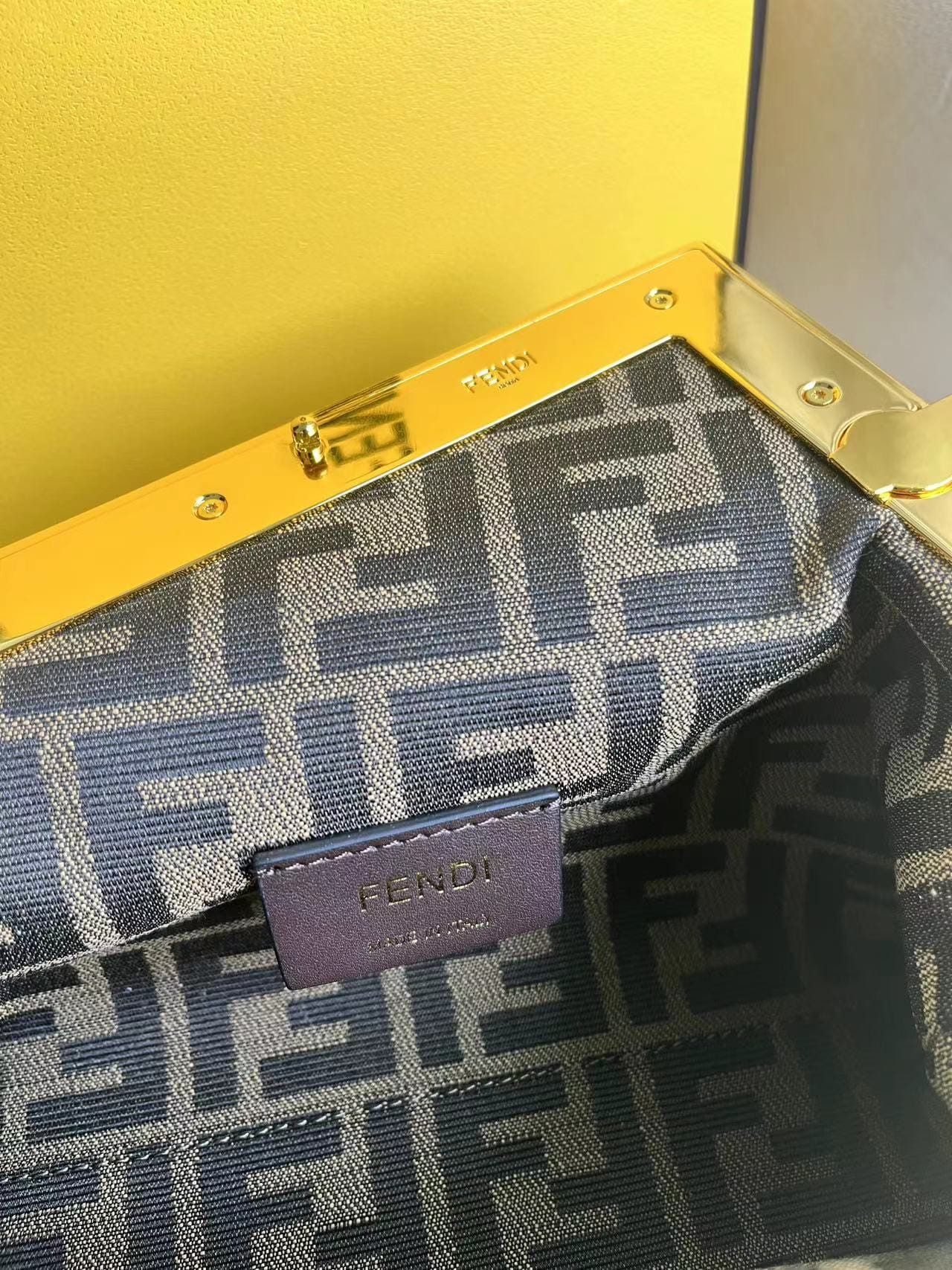 FENDI TIMELESS First Small Dove Gray Leather Bag