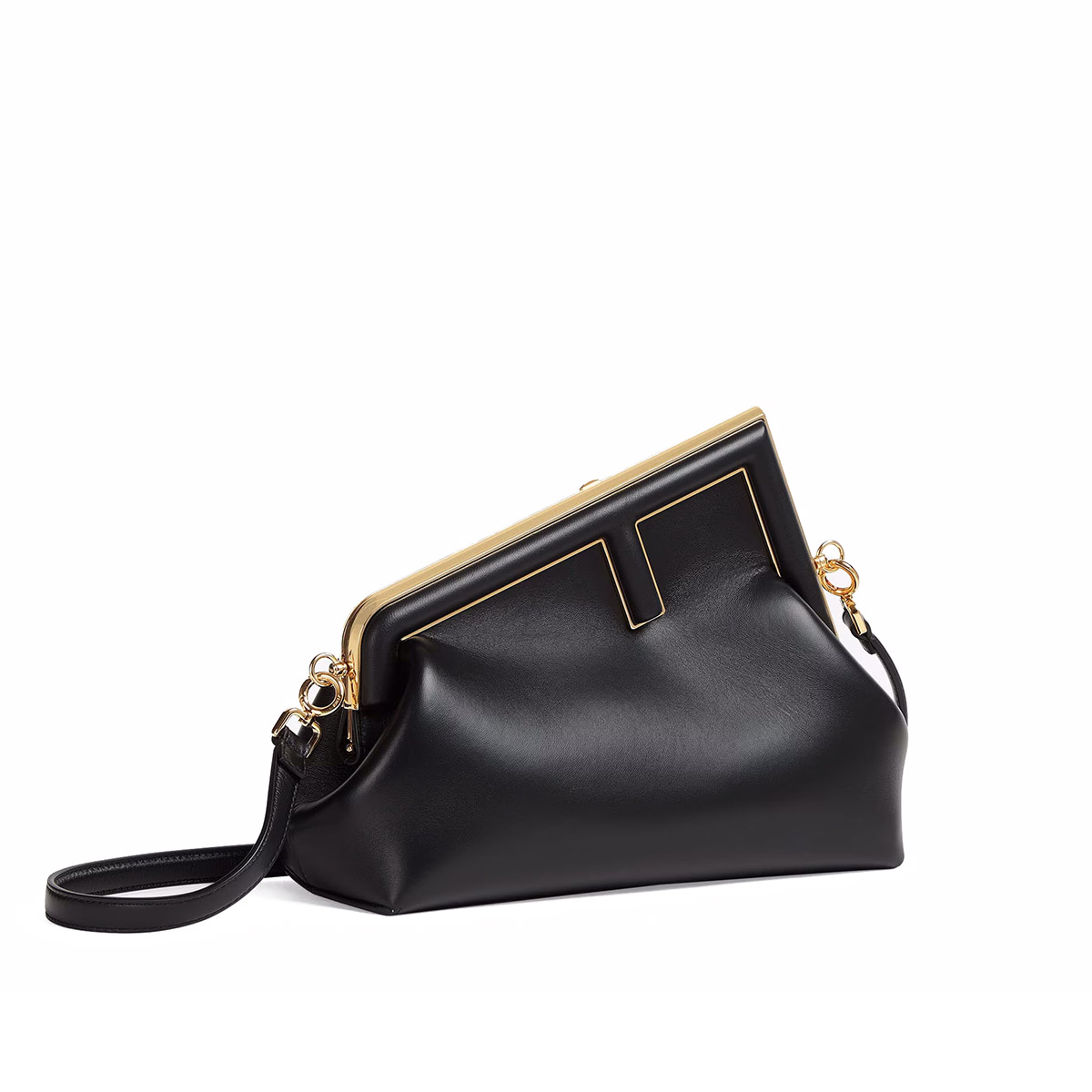 FENDI TIMELESS First Midi Black Leather Bag