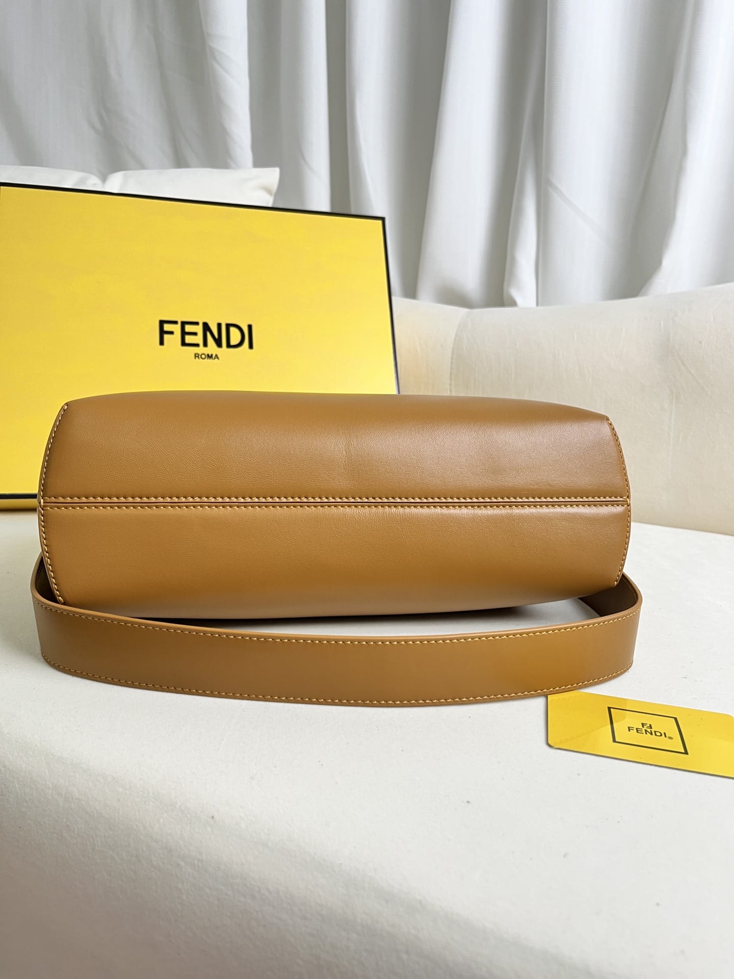 FENDI TIMELESS First Midi Brown Leather Bag