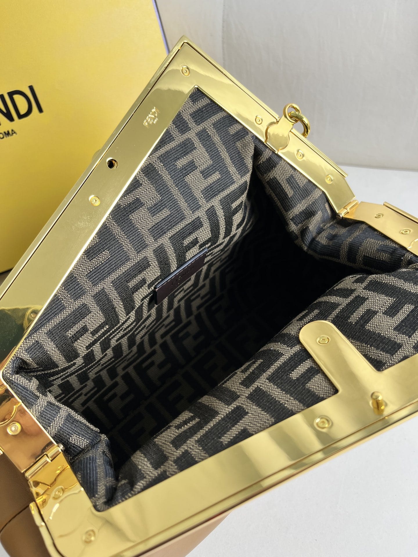 FENDI TIMELESS First Midi Brown Leather Bag