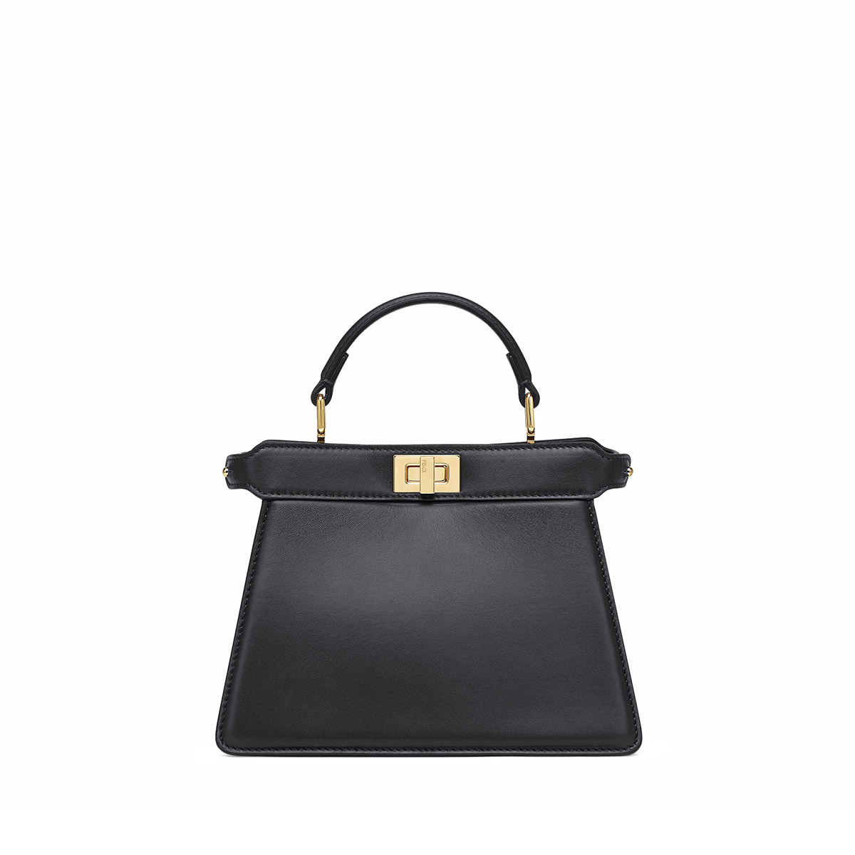 FENDI TIMELESS Peekaboo ISeeU Petite Black Calfskin Leather Bag