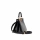 FENDI TIMELESS Peekaboo ISeeU Petite Black Calfskin Leather Bag