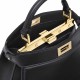 FENDI TIMELESS Peekaboo ISeeU Petite Black Calfskin Leather Bag